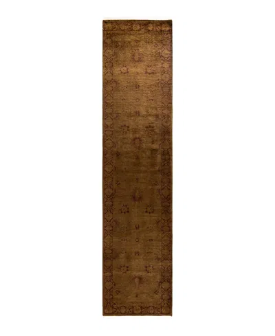 Adorn Hand Woven Rugs Fine Vibrance M1055 2'6"x11'2" Runner Area Rug In Brown