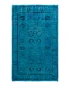 Adorn Hand Woven Rugs Fine Vibrance M1151 4'7"x7'4" Area Rug In Blue