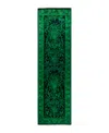 Adorn Hand Woven Rugs Fine Vibrance M1159 2'7"x9' Runner Area Rug In Green