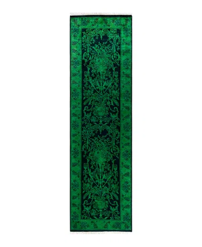 Adorn Hand Woven Rugs Fine Vibrance M1159 2'7"x9' Runner Area Rug In Green