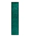 Adorn Hand Woven Rugs Fine Vibrance M1331 4'3"x19'10" Runner Area Rug In Green