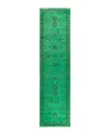 Adorn Hand Woven Rugs Fine Vibrance M1339 2'6"x10'2" Runner Area Rug In Green