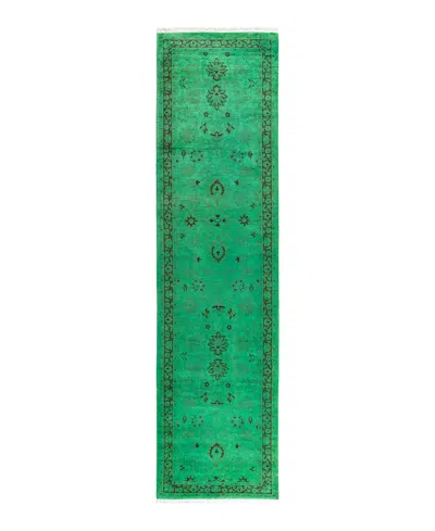 Adorn Hand Woven Rugs Fine Vibrance M1339 2'6"x10'2" Runner Area Rug In Green