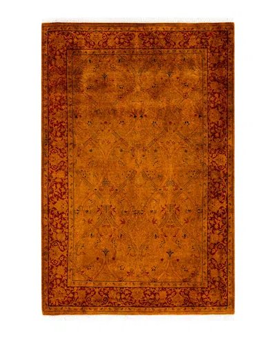 Adorn Hand Woven Rugs Fine Vibrance M1348 4'1"x6'2" Area Rug In Orange