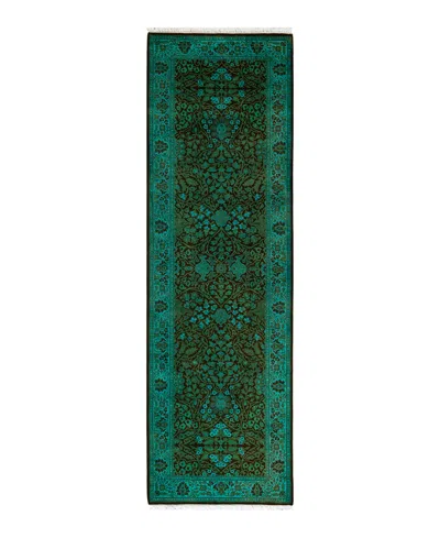 Adorn Hand Woven Rugs Fine Vibrance M1355 2'7''x8'7'' Runner Area Rug In Green