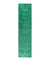 Adorn Hand Woven Rugs Fine Vibrance M1388 3'x12'4'' Runner Area Rug In Green