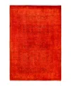 Adorn Hand Woven Rugs Fine Vibrance M1437 4'1''x6' Area Rug In Orange