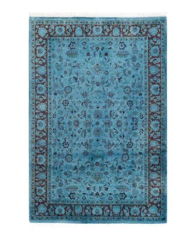 Adorn Hand Woven Rugs Fine Vibrance M1444 4'2''x6'2'' Area Rug In Blue