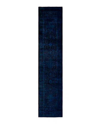 Adorn Hand Woven Rugs Fine Vibrance M1554 2'7''x12' Runner Area Rug In Blue
