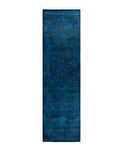 Adorn Hand Woven Rugs Fine Vibrance M1585 2'6''x9'4'' Runner Area Rug In Blue