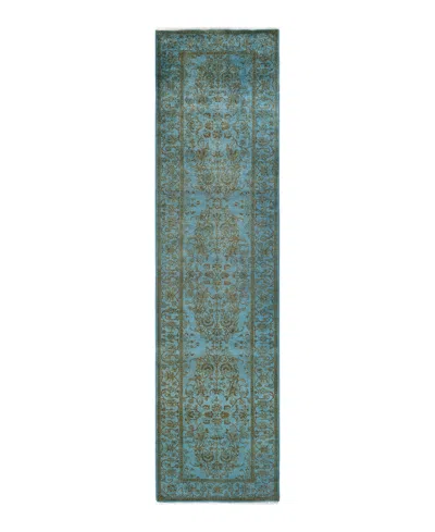 Adorn Hand Woven Rugs Fine Vibrance M1589 2'8''x10'5'' Runner Area Rug In Blue