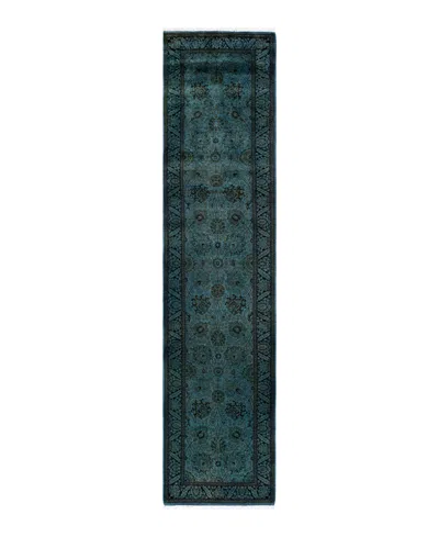 Adorn Hand Woven Rugs Fine Vibrance M1604 2'7''x11' Runner Area Rug In Blue