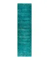 Adorn Hand Woven Rugs Fine Vibrance M1633 2'8''x10'2'' Runner Area Rug In Blue