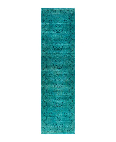 Adorn Hand Woven Rugs Fine Vibrance M1633 2'8''x10'2'' Runner Area Rug In Blue