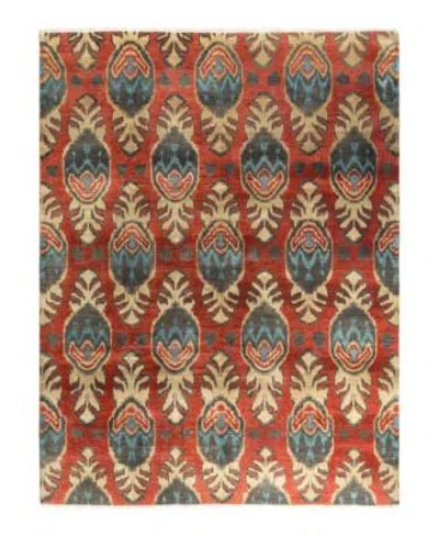 Adorn Hand Woven Rugs Indian Ooak M5917 Rug Collection In Red