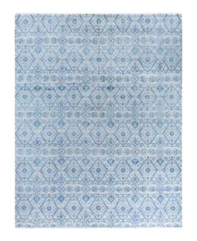 Adorn Hand Woven Rugs Indian Ooak M6103 Rug Collection In Blue