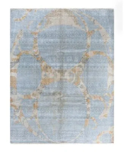 Adorn Hand Woven Rugs Indian Ooak M6443 Rug Collection In Blue