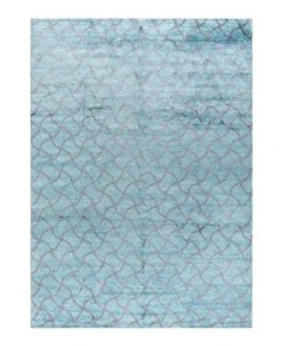 Adorn Hand Woven Rugs Indian Ooak M6824 Rug Collection In Blue