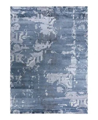 Adorn Hand Woven Rugs Indian Ooak M6958 Rug Collection In Blue