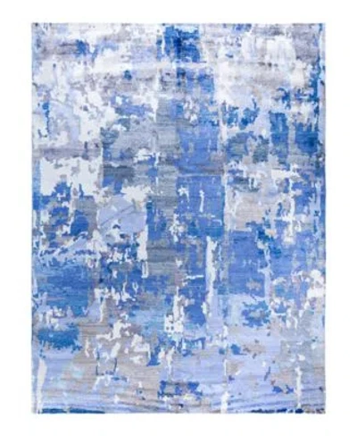 Adorn Hand Woven Rugs Indian Ooak M6966 Rug Collection In Blue