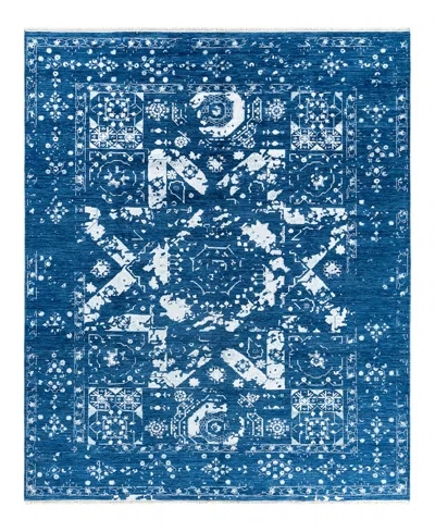 Adorn Hand Woven Rugs Indian Ooak M7033 8'2''x9'10'' Area Rug In Navy