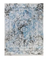 Adorn Hand Woven Rugs Indian Ooak M7033 Rug Collection In Navy