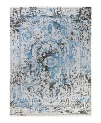 Adorn Hand Woven Rugs Indian Ooak M7033 Rug Collection In Navy