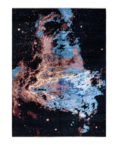 Adorn Hand Woven Rugs Indian Ooak M7131 9'1''x12'1'' Area Rug In Black