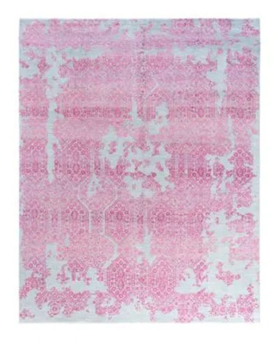Adorn Hand Woven Rugs Indian Ooak M7161 Rug Collection In Pink