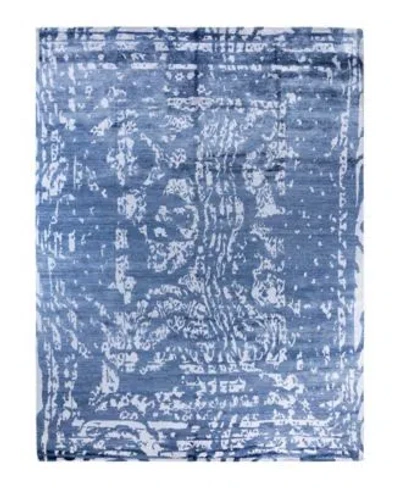 Adorn Hand Woven Rugs Indian Ooak M7878 Rug Collection In Blue