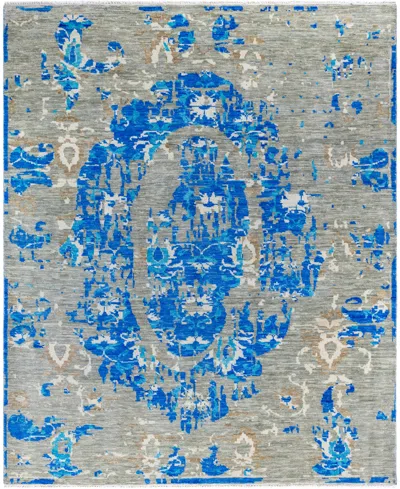 Adorn Hand Woven Rugs , Indo Special Ikat M6874 8'1"x9'9" Area Rug In Blue