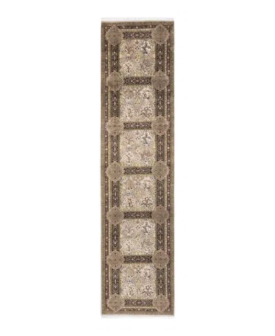 Adorn Hand Woven Rugs Mogul M1436 3'x12'8'' Runner Area Rug In Ivory