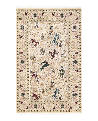 Adorn Hand Woven Rugs Mogul M1585 4'8''x7'2'' Area Rug In Ivory