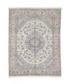 Adorn Hand Woven Rugs Persian Nain 6' 7" X 10' 6" Area Rug In White