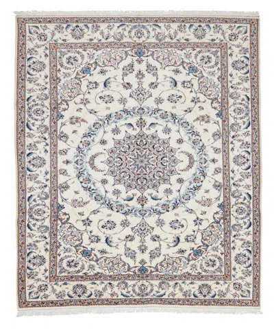 Adorn Hand Woven Rugs Persian Nain 7' 0" X 10' 0" Area Rug In White