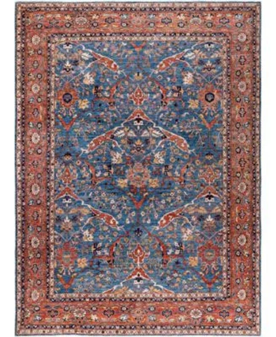 Adorn Hand Woven Rugs Serapi M0103 120 Rug Collection In Blue