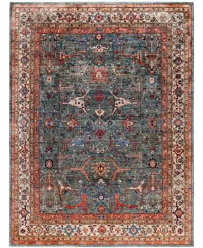 Adorn Hand Woven Rugs Serapi M0103 182 Rug Collection In Green