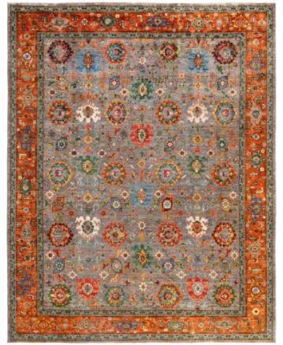 Adorn Hand Woven Rugs Serapi M0103 198 Rug Collection In Gray