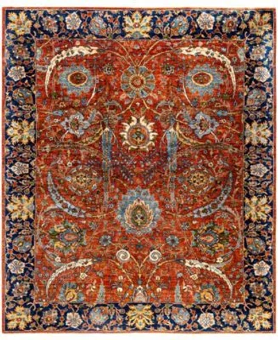 Adorn Hand Woven Rugs Serapi M0103 256 Rug Collection In Orange