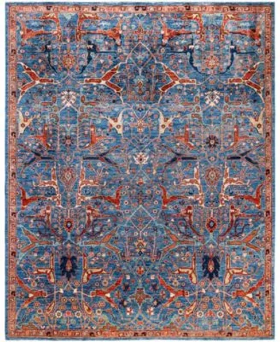 Adorn Hand Woven Rugs Serapi M0103 282 Rug Collection In Blue