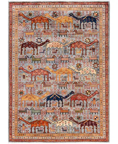 Adorn Hand Woven Rugs Serapi M0103-319 4'2"x5'10" Area Rug In Gray