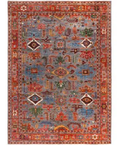 Adorn Hand Woven Rugs Serapi M0103 70 Rug Collection In Gray