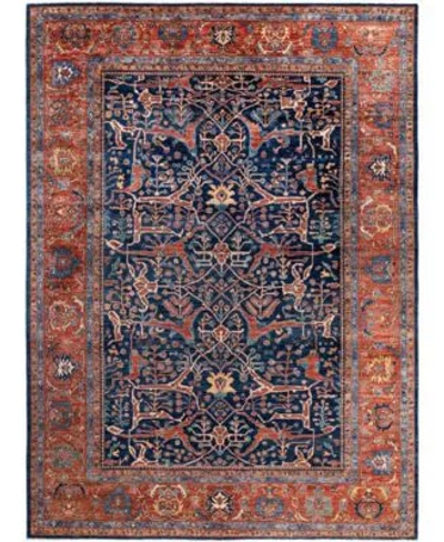 Adorn Hand Woven Rugs Serapi M0103 80 Rug Collection In Blue