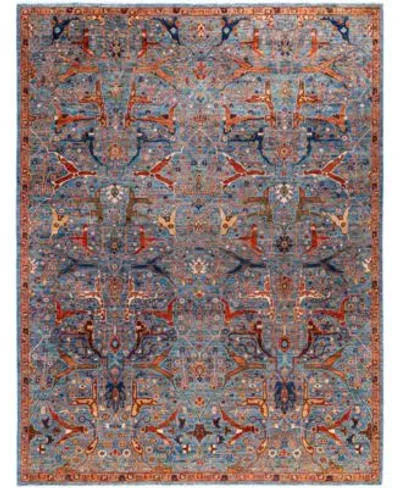 Adorn Hand Woven Rugs Serapi M0103 93 Rug Collection In Blue