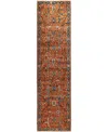 Adorn Hand Woven Rugs Serapi M1945 2'7''x10' Runner Area Rug In Red