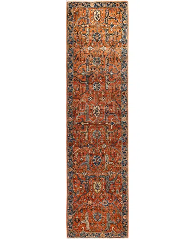 Adorn Hand Woven Rugs Serapi M1945 2'7''x10' Runner Area Rug In Red
