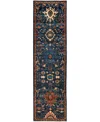 Adorn Hand Woven Rugs Serapi M1945 2'7''x9'8'' Runner Area Rug In Blue