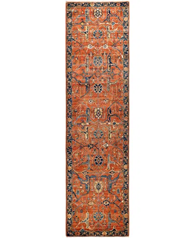 Adorn Hand Woven Rugs Serapi M1945 2'8''x9'10'' Runner Area Rug In Red