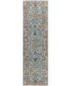 Adorn Hand Woven Rugs Serapi M1945 2'8''x9'5'' Runner Area Rug In Light Blue