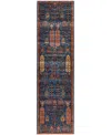 Adorn Hand Woven Rugs Serapi M1945 2'9''x9'10'' Runner Area Rug In Blue